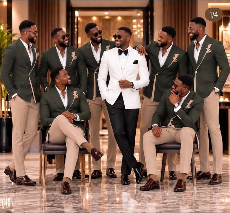 Groom and groomsmen luxury attire